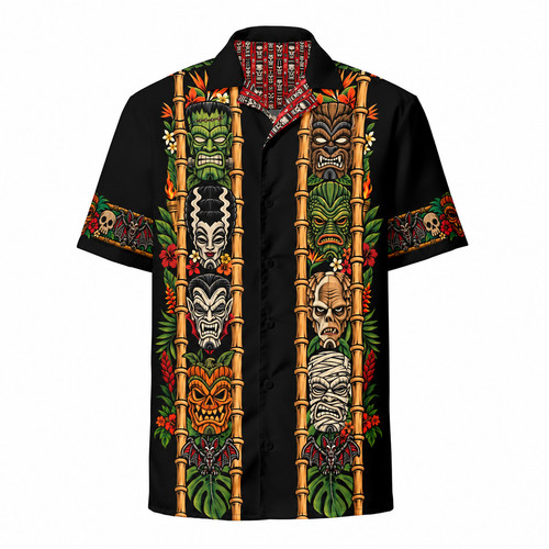 Camicia uomo halloween tiki - camicia,