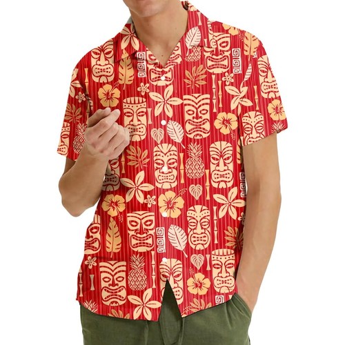 Tiki camicia hawaiana - tiki,