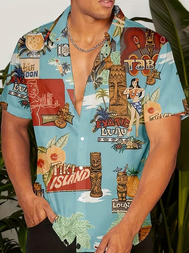 Camicia uomo fantasia hawaiana - camicia,