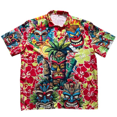 Camicia hawaiana maschera tiki