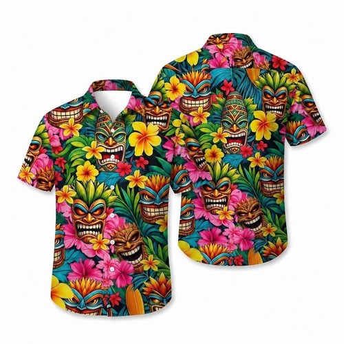 Camicia verde hawaiana uomo